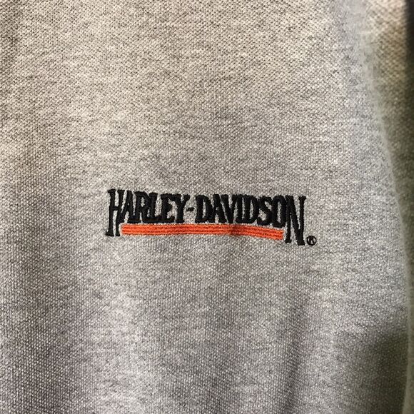 Harley-Davidson Motorcycles Mens XL Polo Shirt Pique Knit Heather Gray Biker Top - Picture 4 of 10